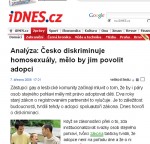 Z tisku: iDNES.cz o adopcích pro homosexuály